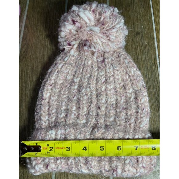 a.n.a Womens Pink Marled Yarn Pom-Pom Beanie Hat One Size - Picture 3 of 6